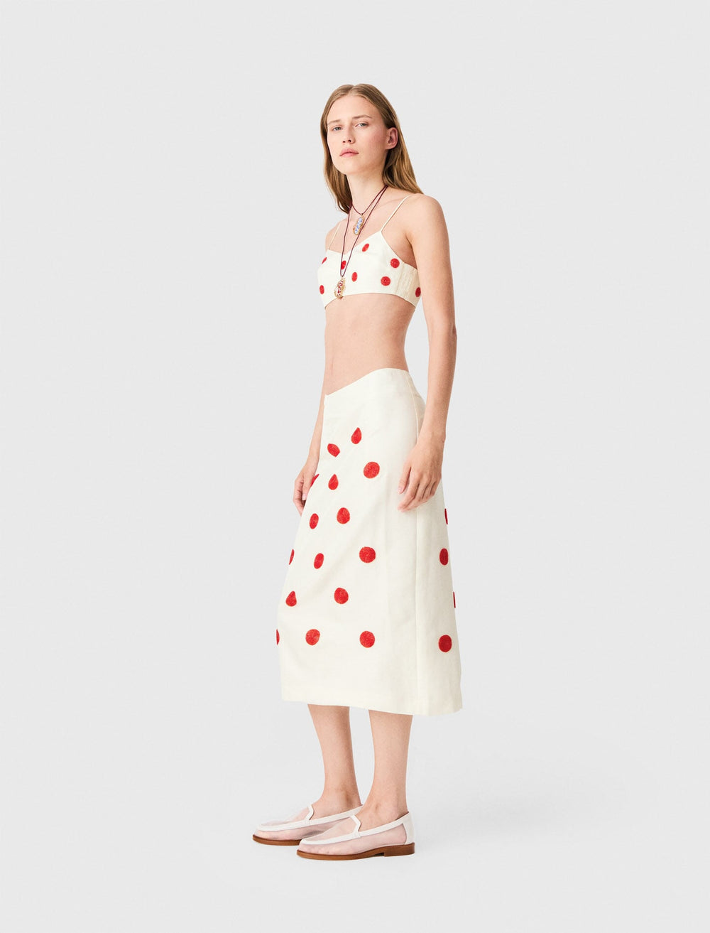 Maje Discount / Embroidered linen and silk crop top