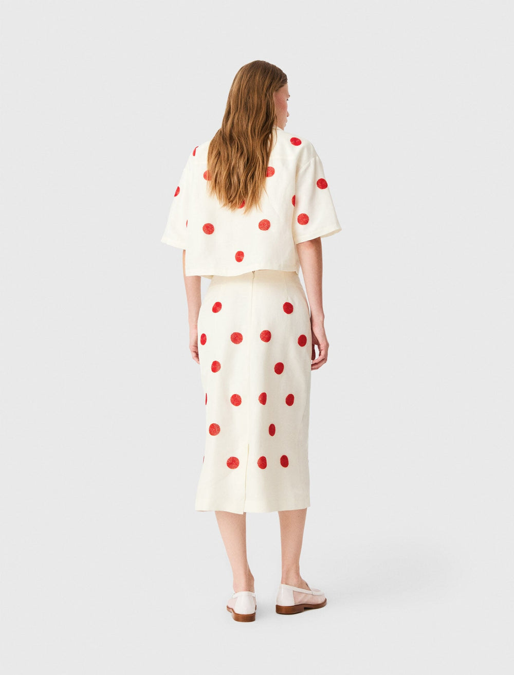 Maje Online / Embroidered linen and silk shirt