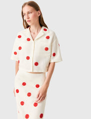 Maje Online / Embroidered linen and silk shirt