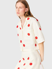 Maje Online / Embroidered linen and silk shirt