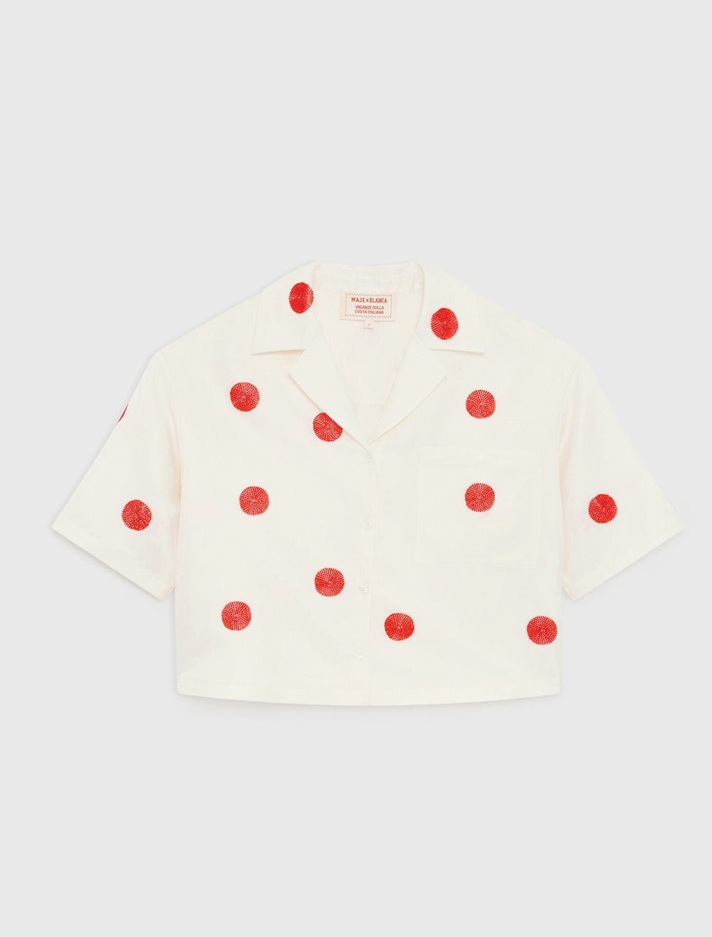 Maje Online / Embroidered linen and silk shirt