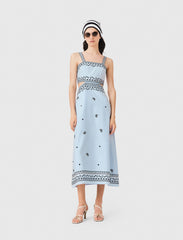 Maje Shop / Embroidered linen blend maxi dress