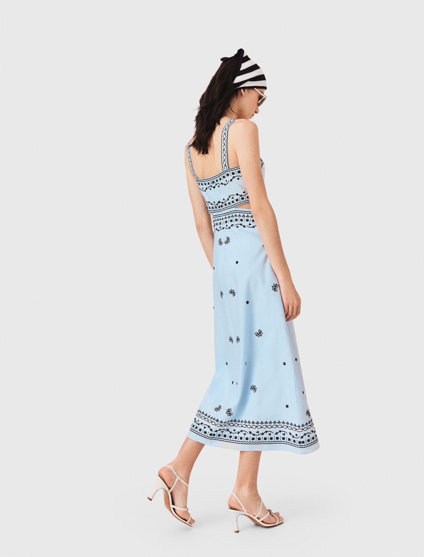 Maje Shop / Embroidered linen blend maxi dress