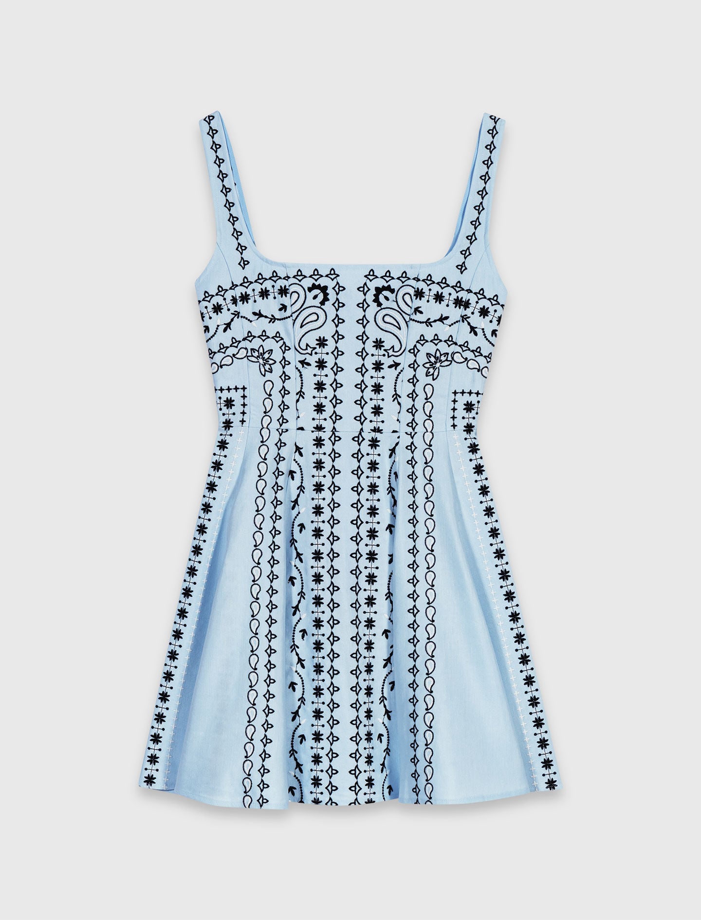 Maje On Sale / Short embroidered linen-blend dress