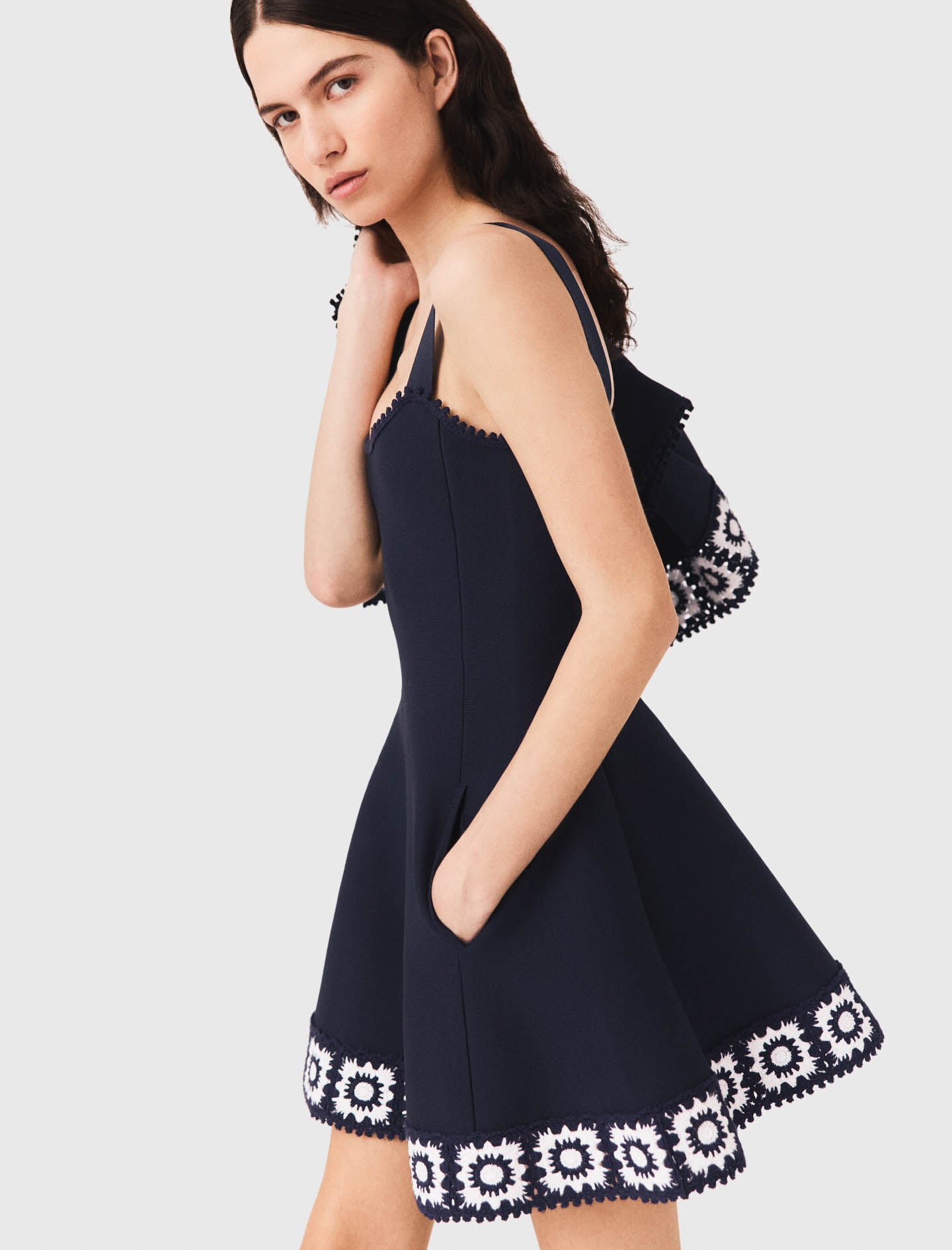 Maje Outlet / Dress with crochet panels