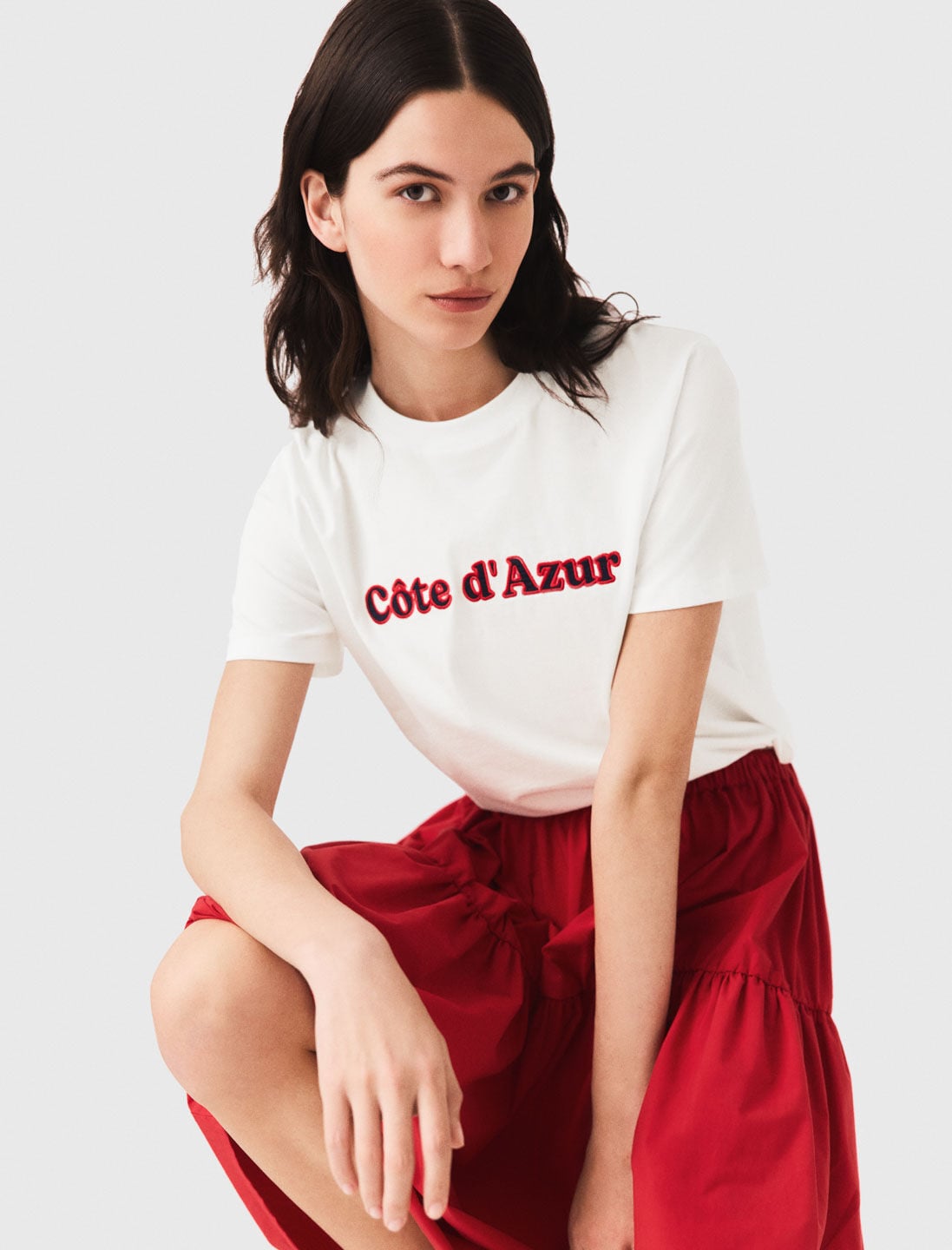 Maje New / T-shirt with embroidery