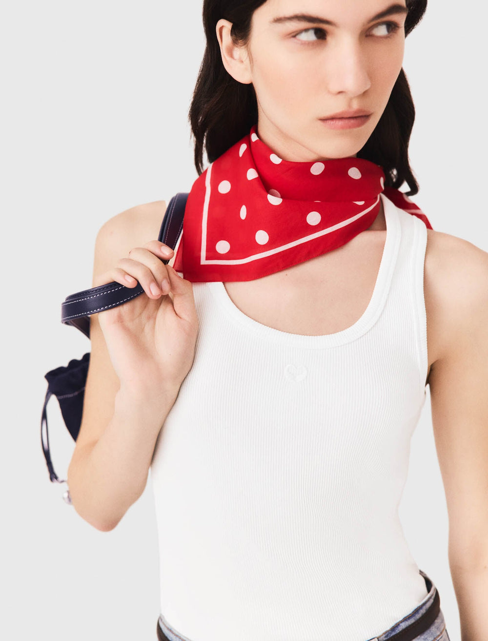Maje Discount / Polka dot cotton bandana