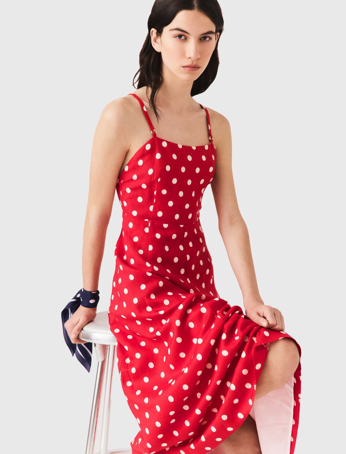 Maje Online / Backless linen-blend maxi dress