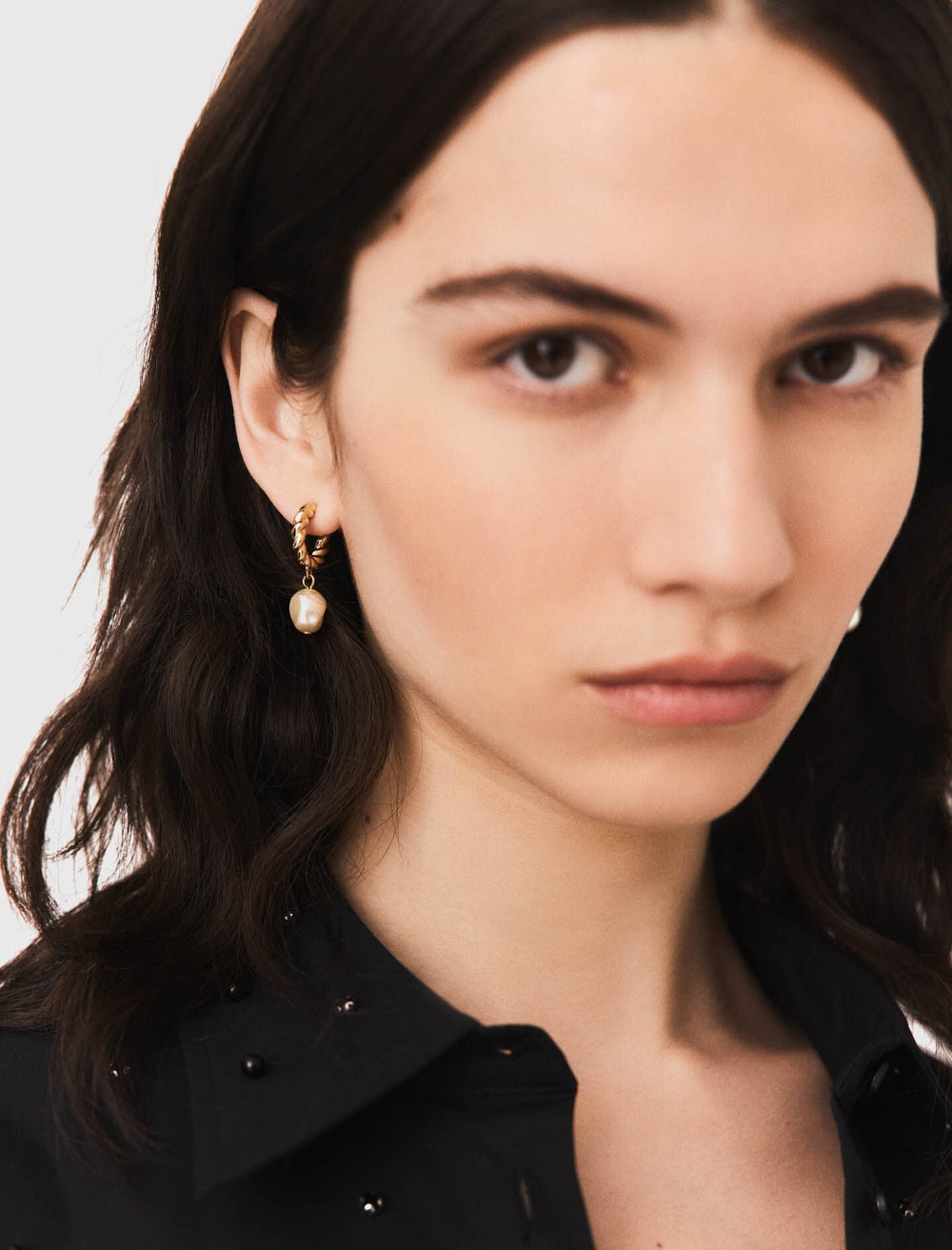 Maje Shop / Twisted bead hoop earrings