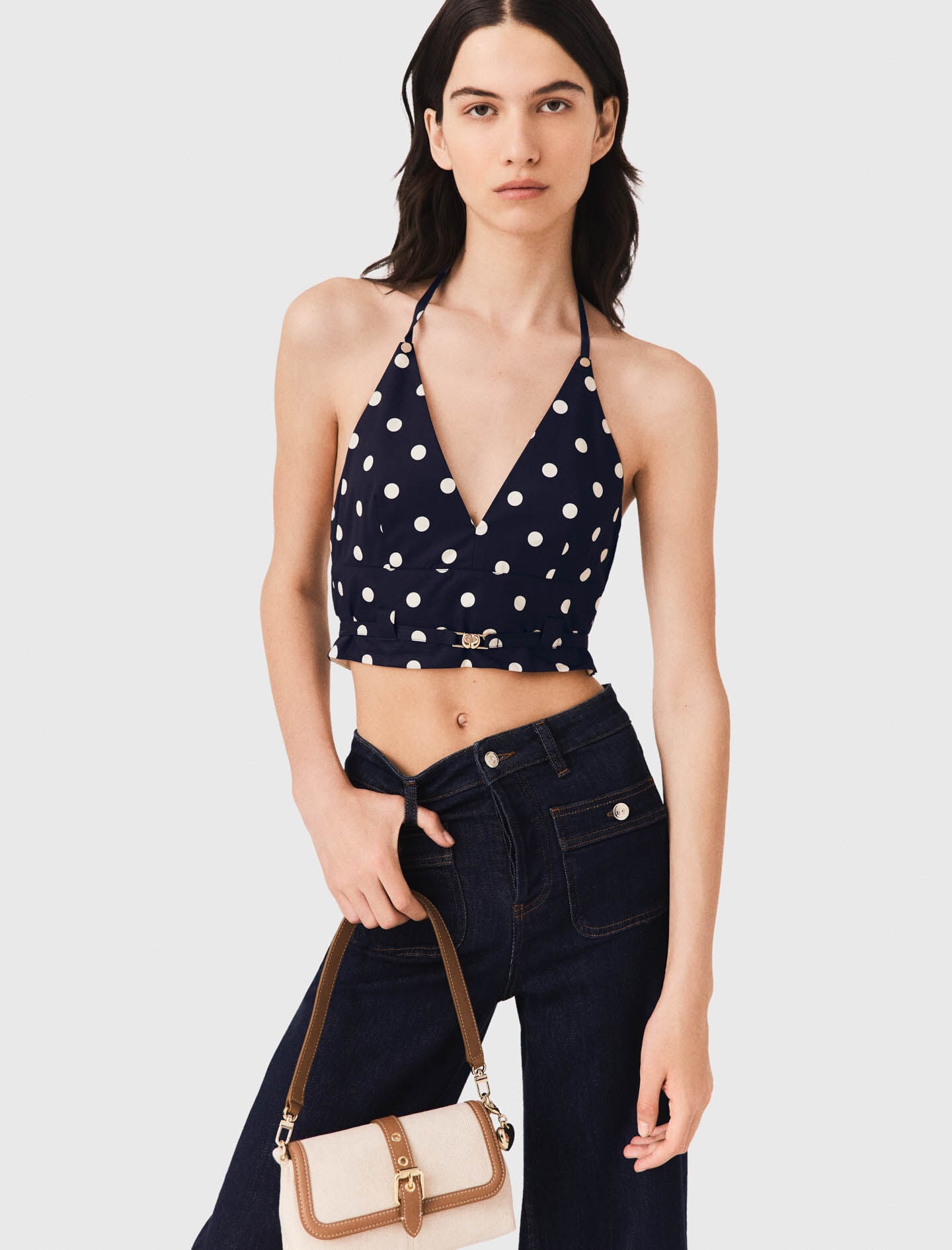 Maje Sale / Backless linen blend top