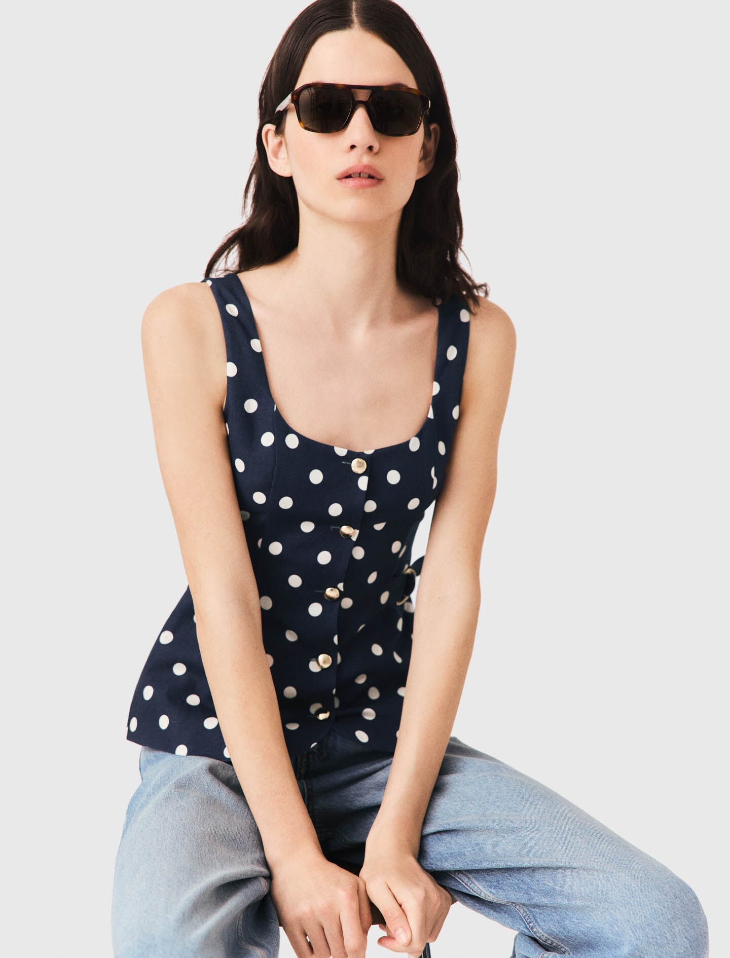 Maje On Sale / Long linen blend vest