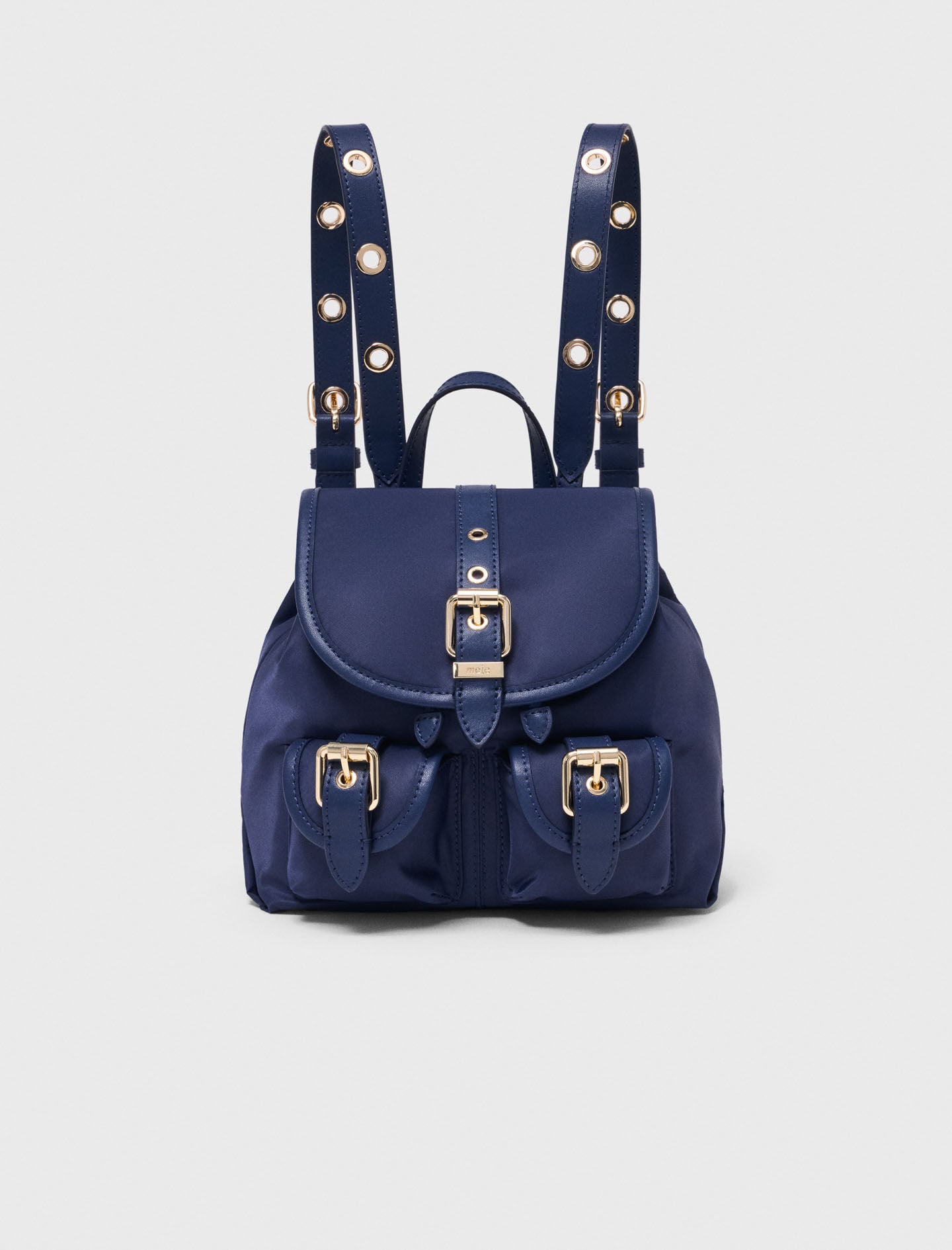 Maje Outlet / Mini leather and nylon backpack