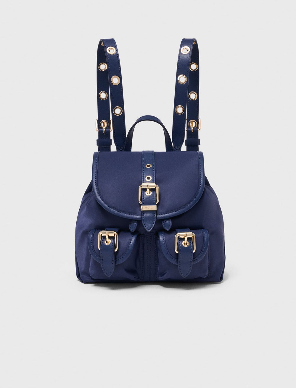 Maje Outlet / Mini leather and nylon backpack