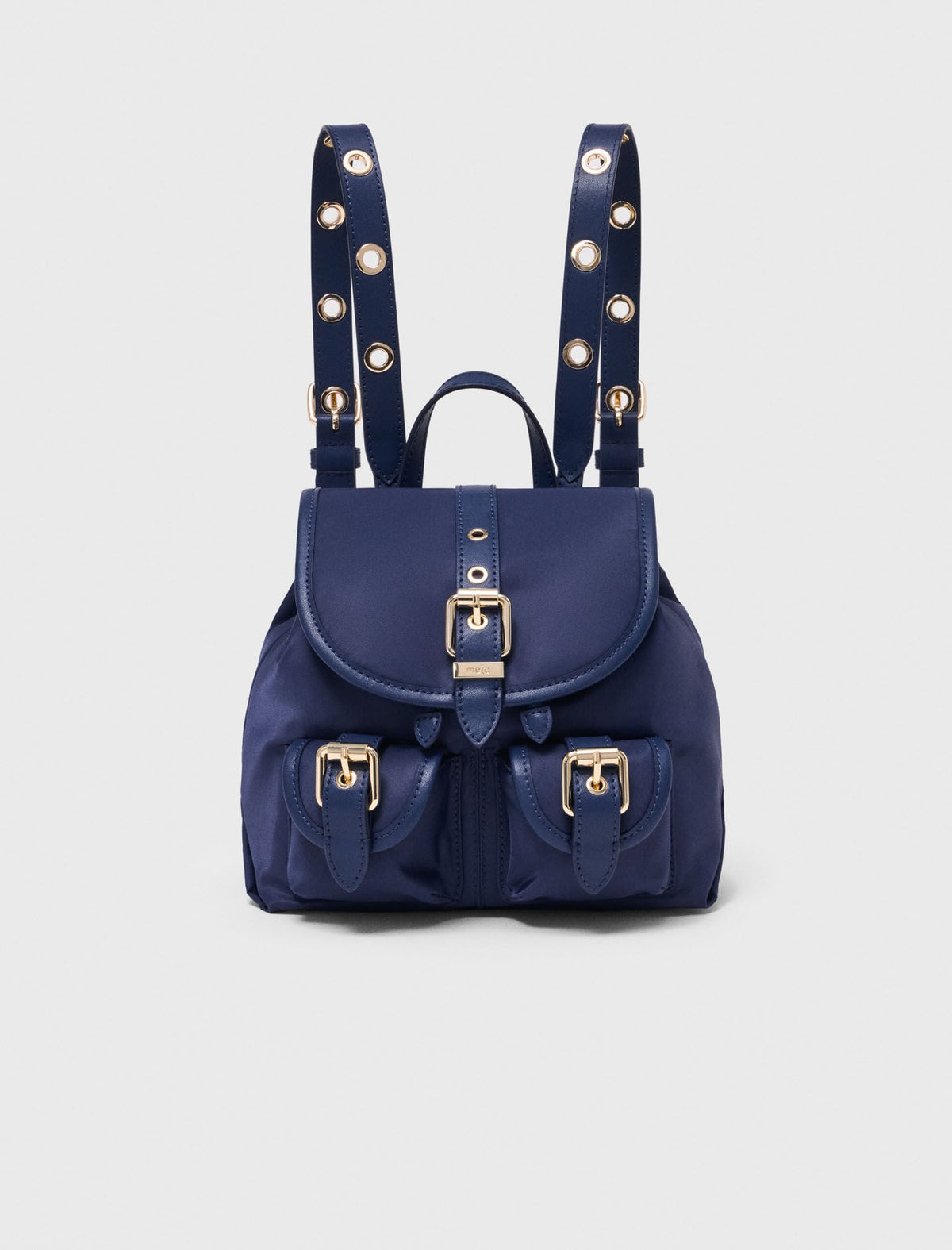 Maje Outlet / Mini leather and nylon backpack
