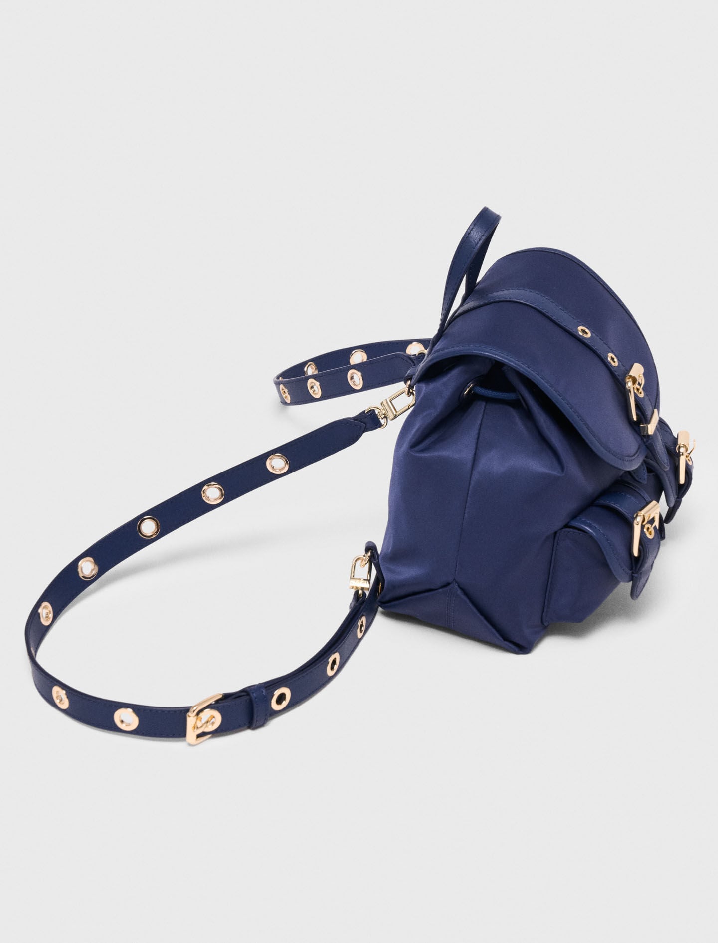 Maje Outlet / Mini leather and nylon backpack