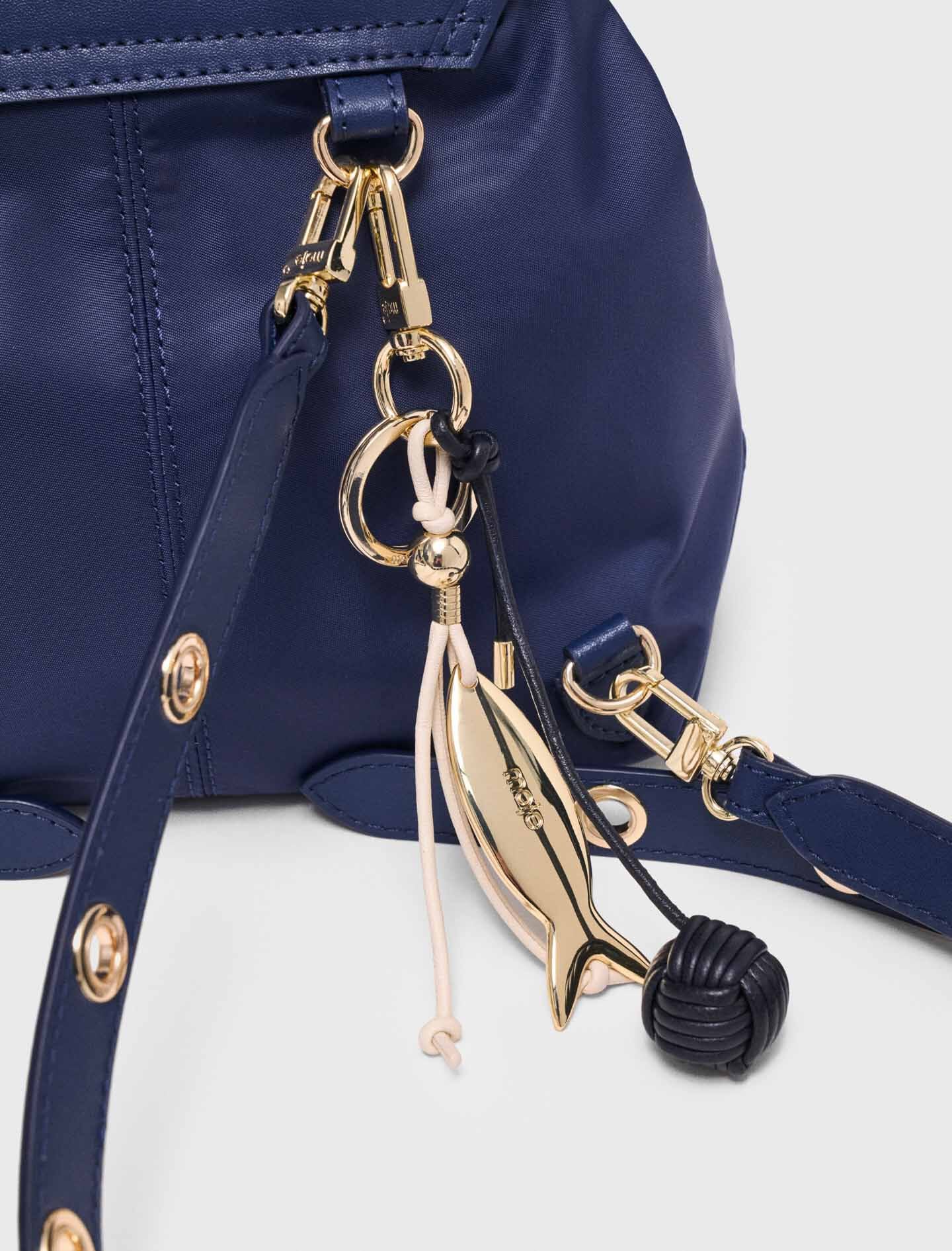 Maje Outlet / Mini leather and nylon backpack