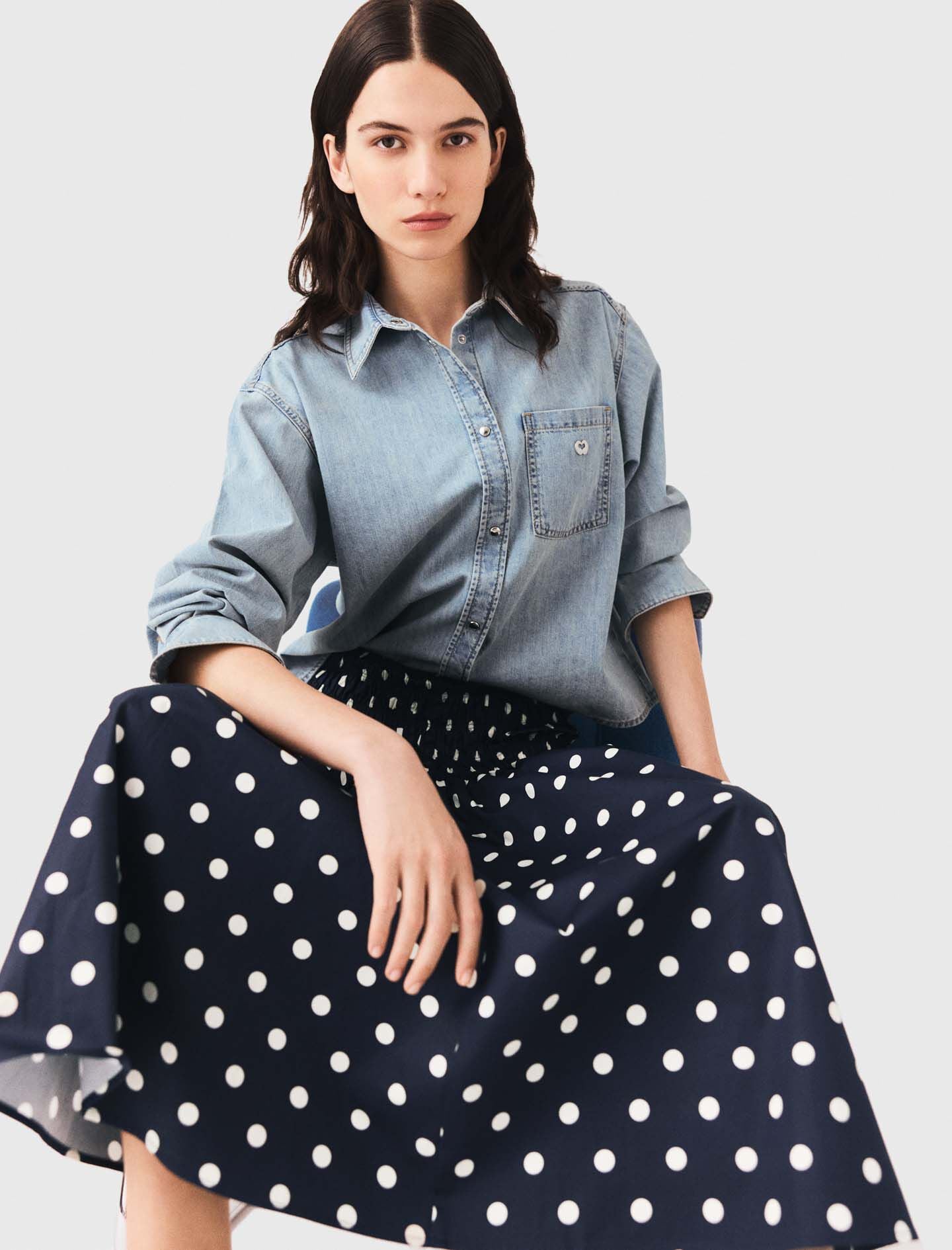 Maje New / Long cotton skirt