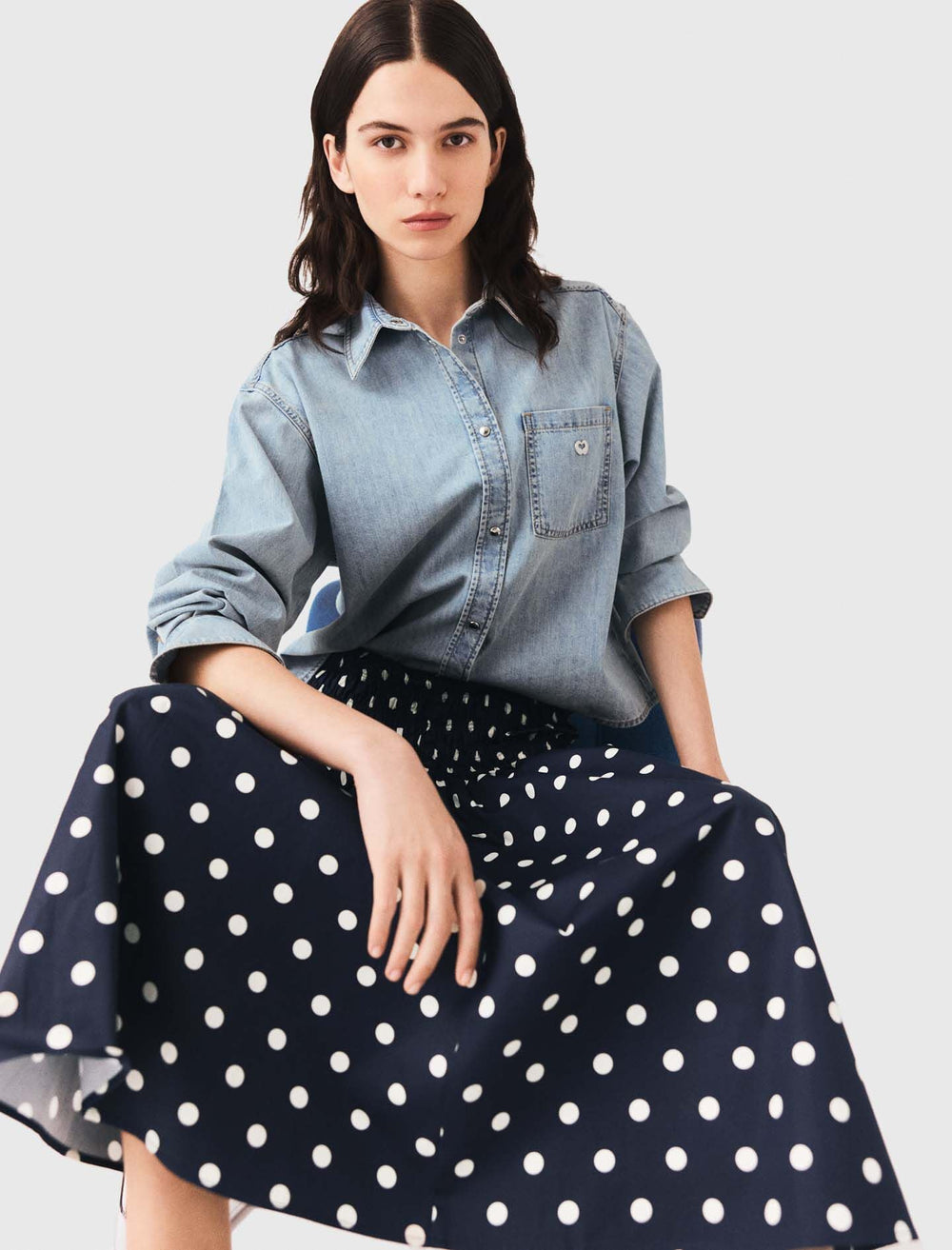 Maje New / Long cotton skirt