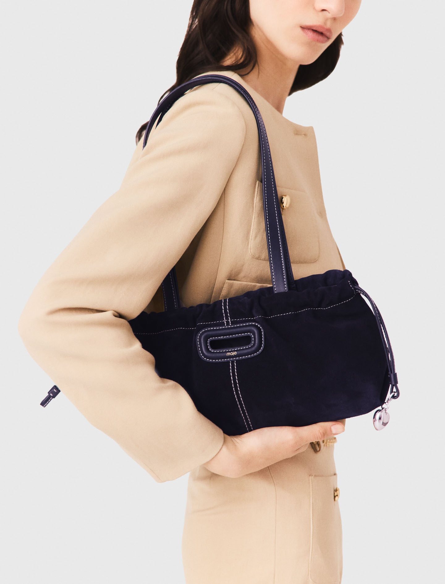 Maje Sale / Topstitched suede Milpli Gazette