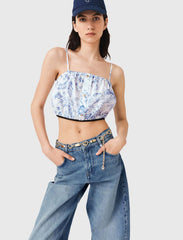 Maje Outlet / Patterned top with straps
