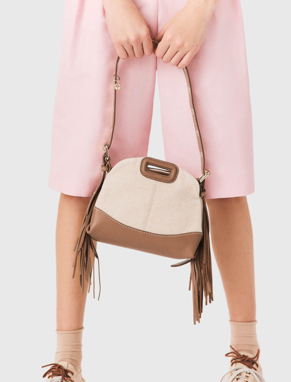Maje Sale / Canvas and leather Miss M Mini bag