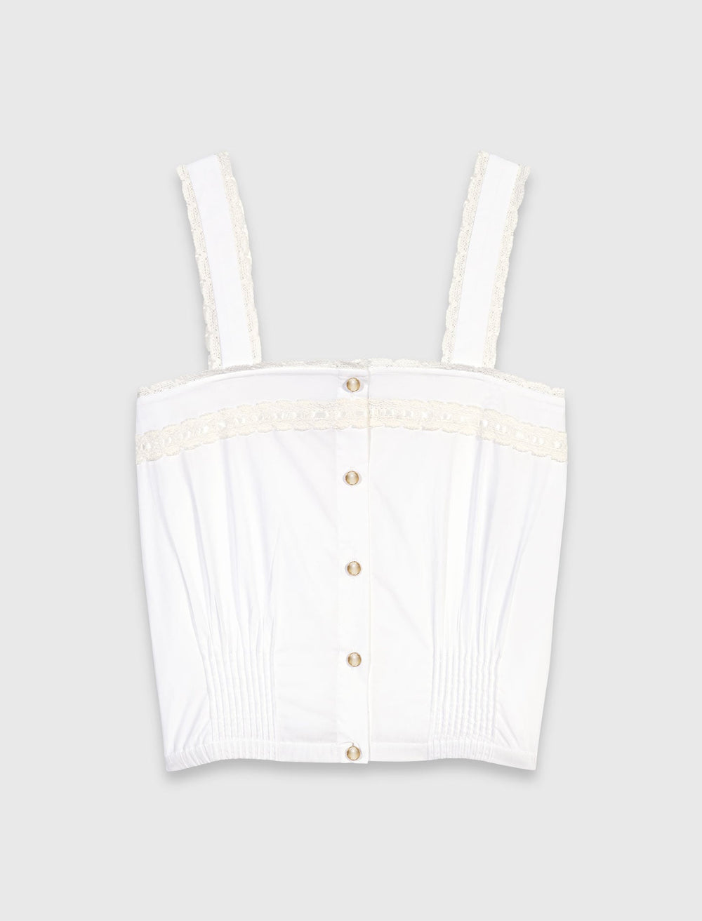 Maje On Sale / Crop top with lace trim