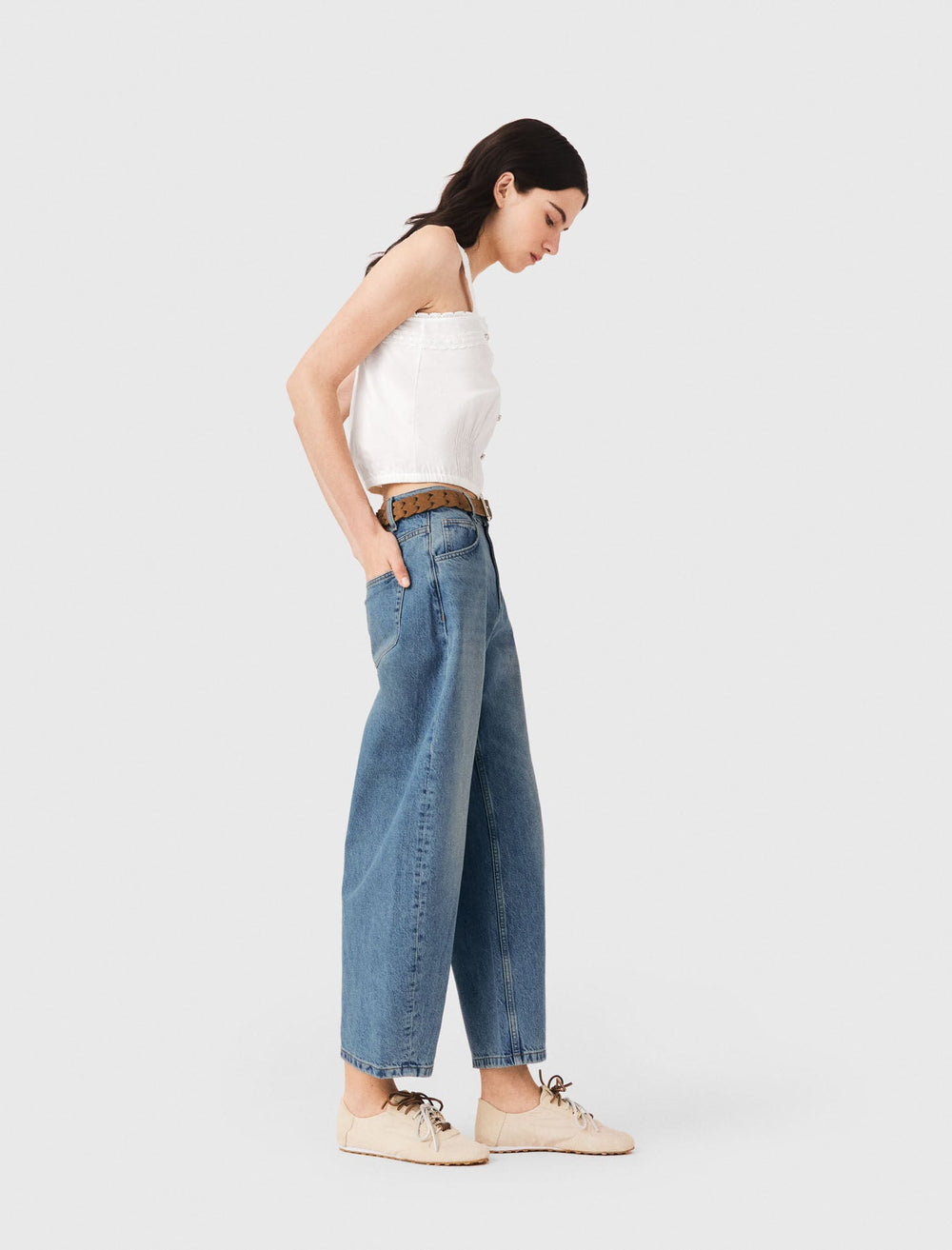 Maje On Sale / Crop top with lace trim