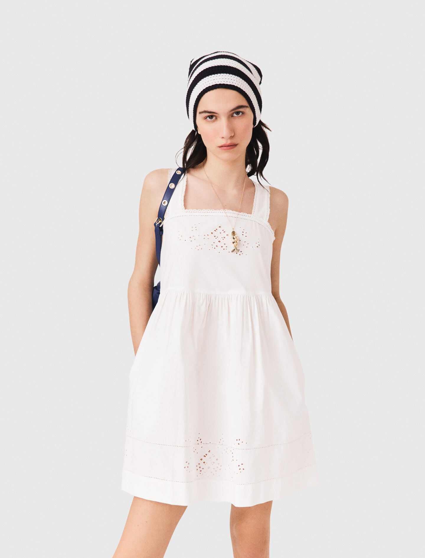 Maje Discount / Short dress with lace trim