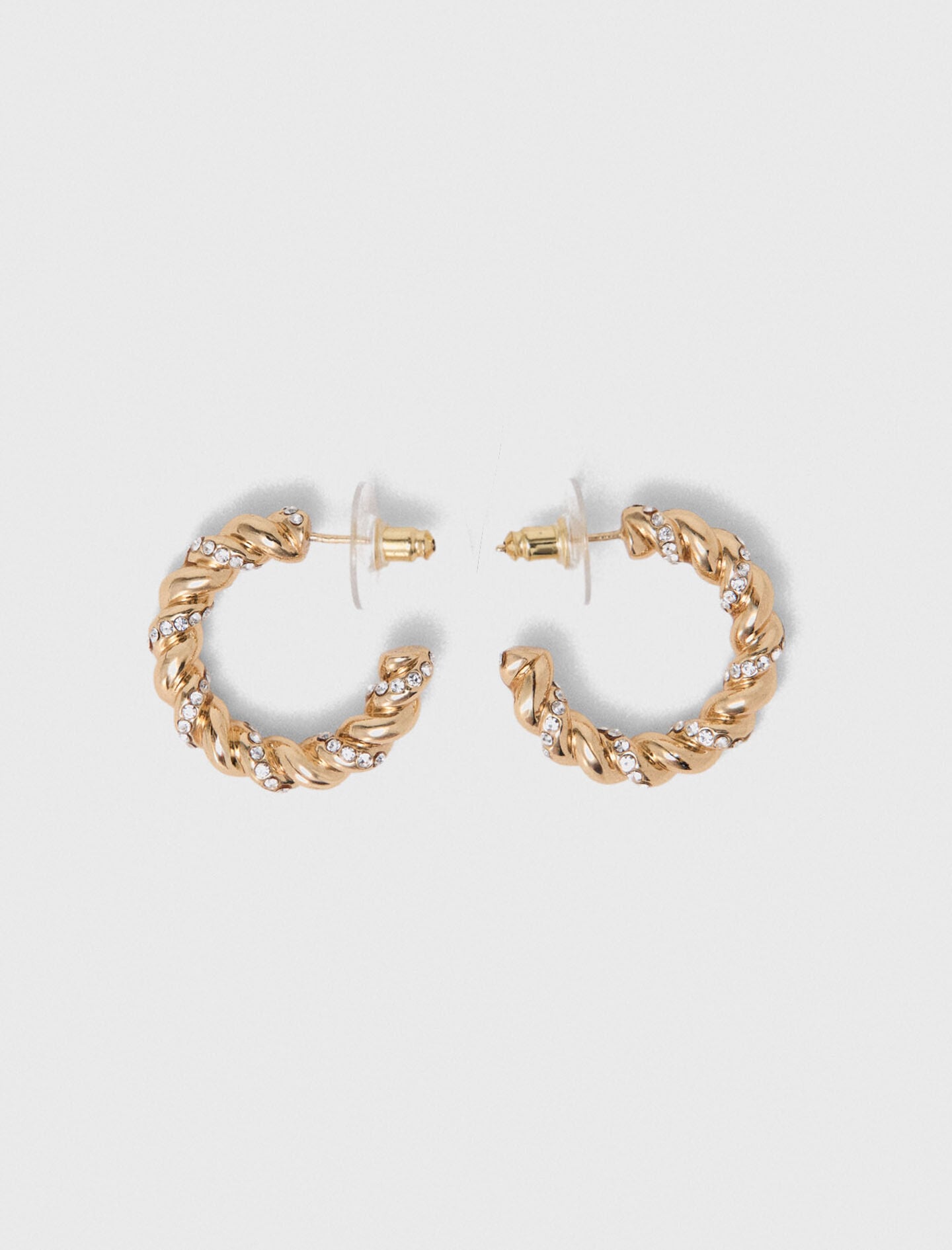 Maje Online / Twisted rhinestone hoop earrings