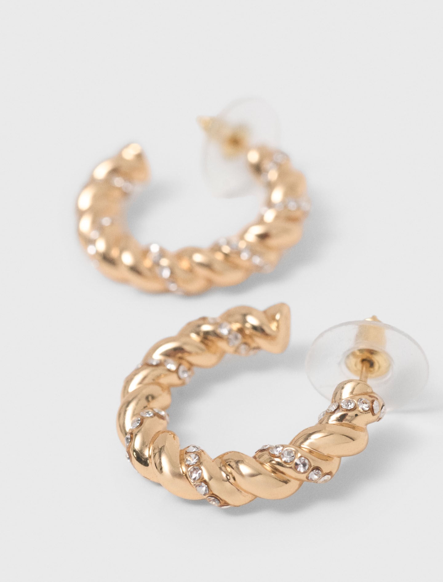 Maje Online / Twisted rhinestone hoop earrings