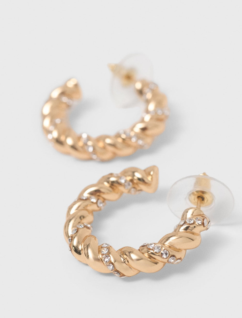 Maje Online / Twisted rhinestone hoop earrings
