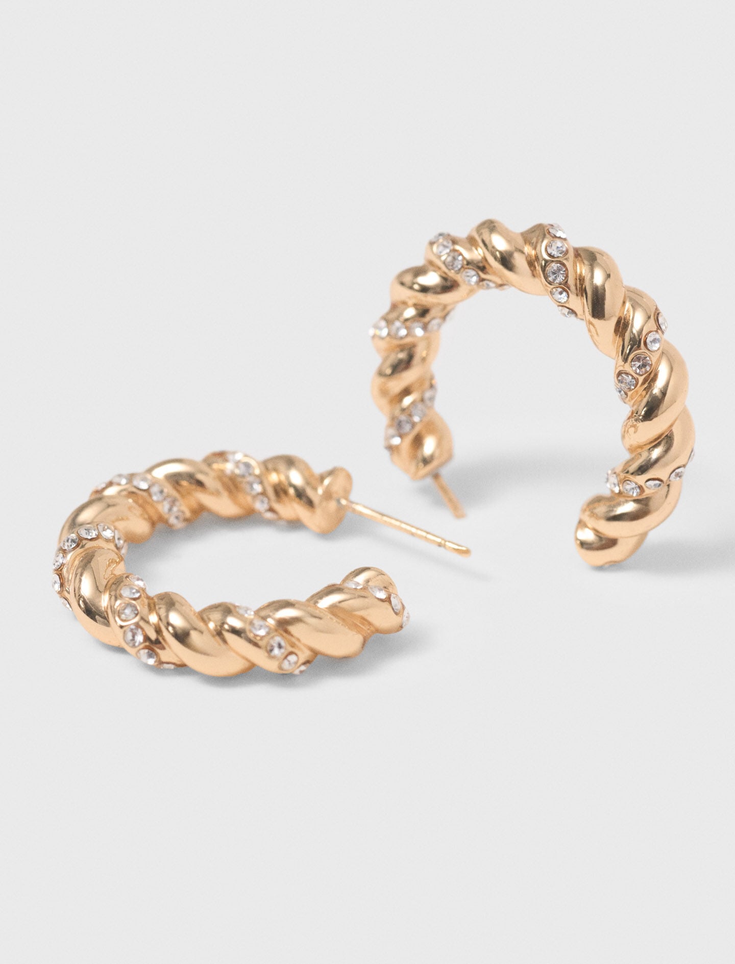 Maje Online / Twisted rhinestone hoop earrings