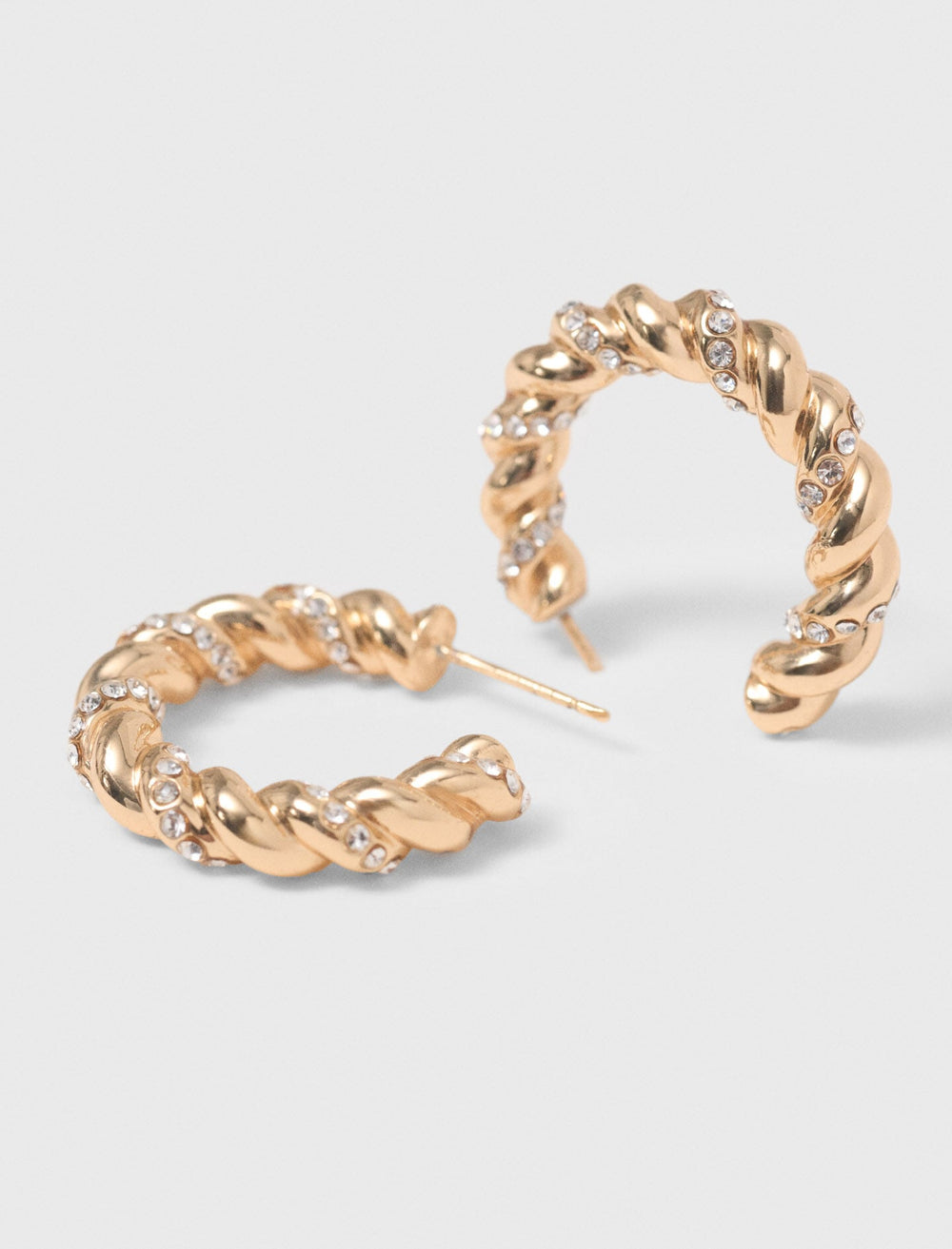 Maje Online / Twisted rhinestone hoop earrings