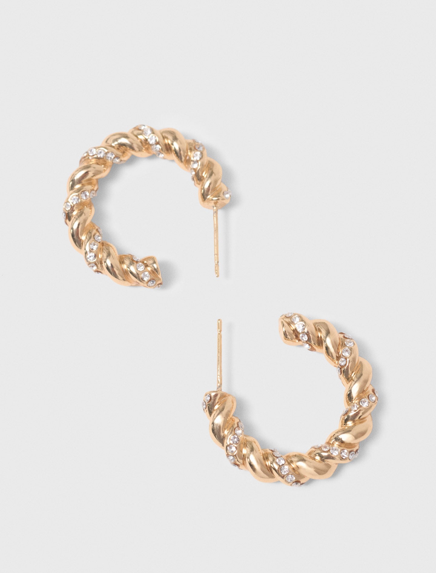 Maje Online / Twisted rhinestone hoop earrings