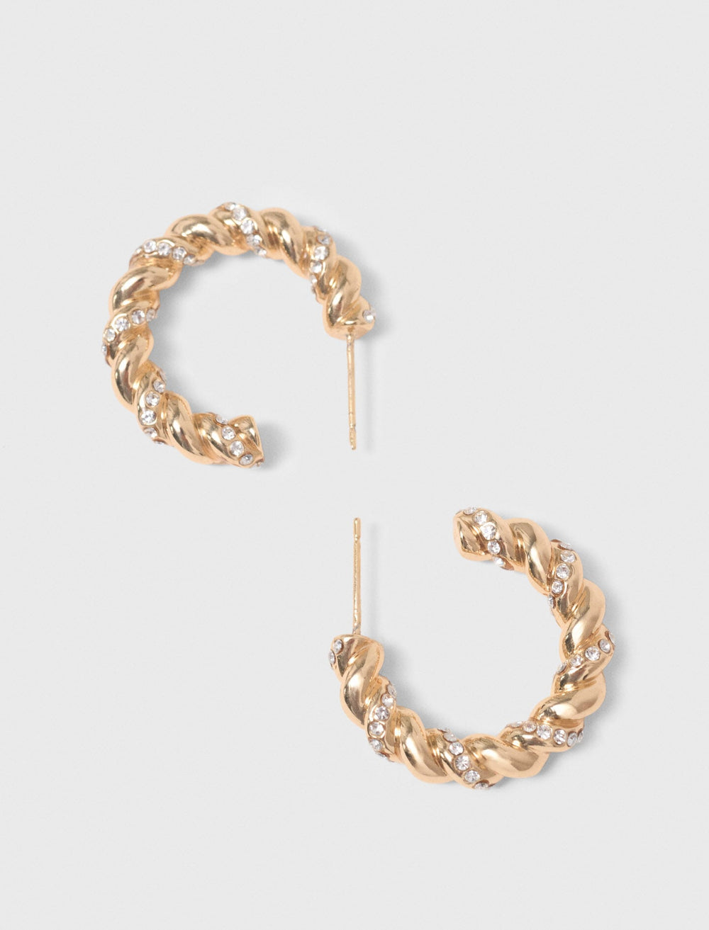 Maje Online / Twisted rhinestone hoop earrings