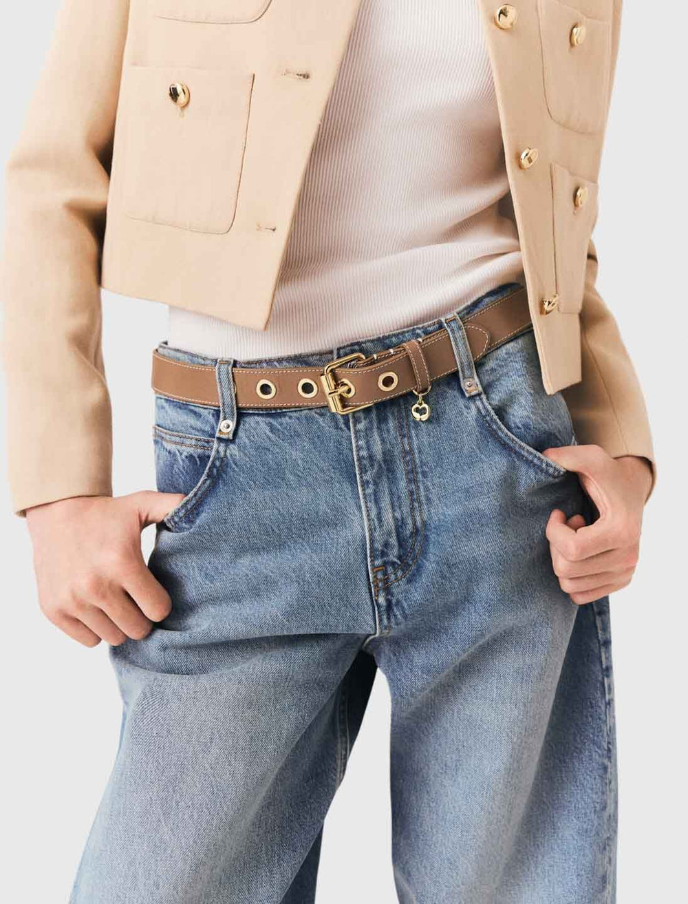 Maje Shop / Leather belt with eyelets