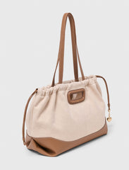 Maje New / Milpli canvas and leather tote bag