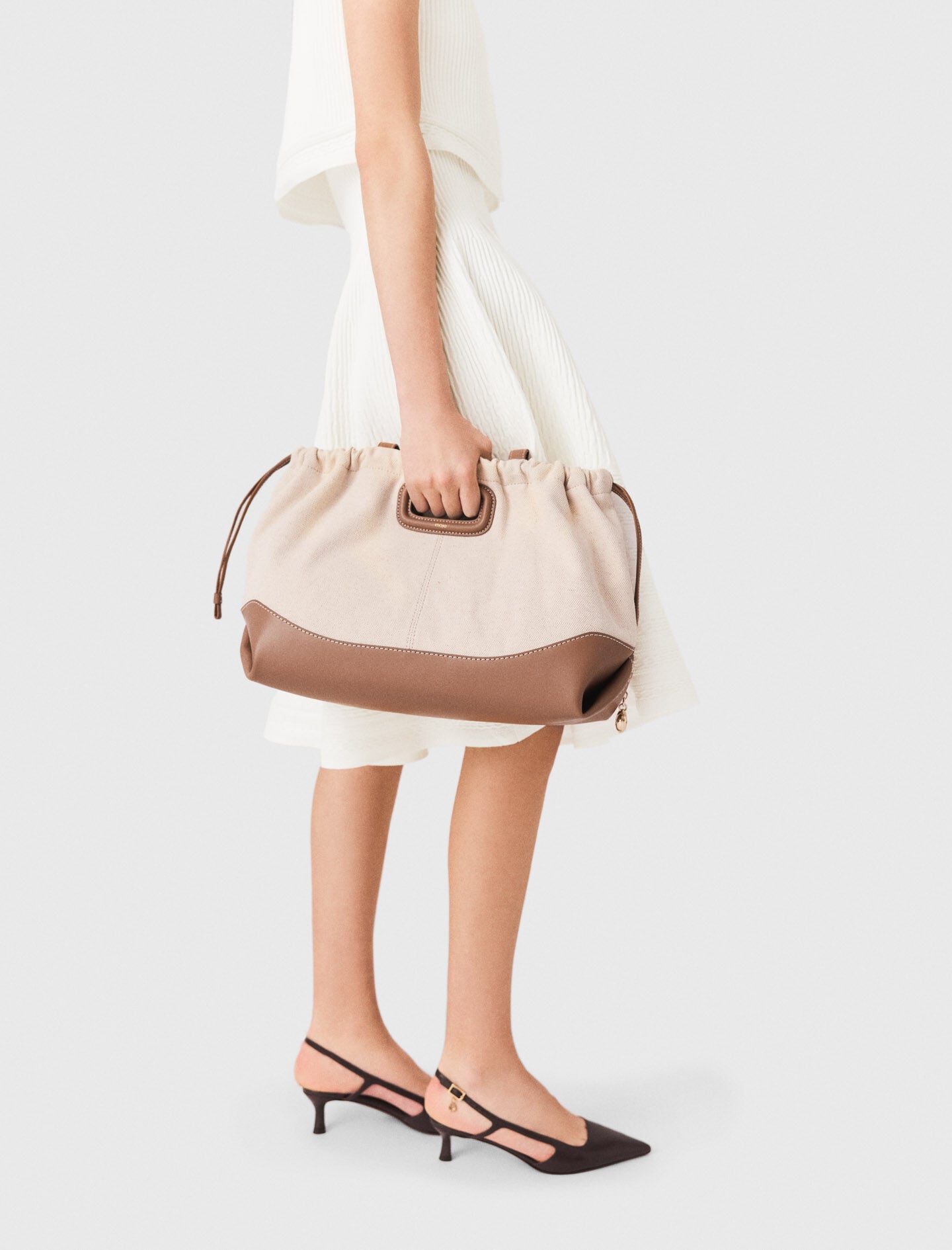 Maje New / Milpli canvas and leather tote bag