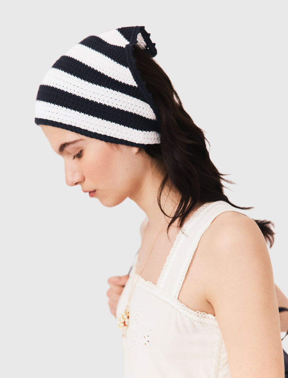 Maje Discount / Striped knit triangle