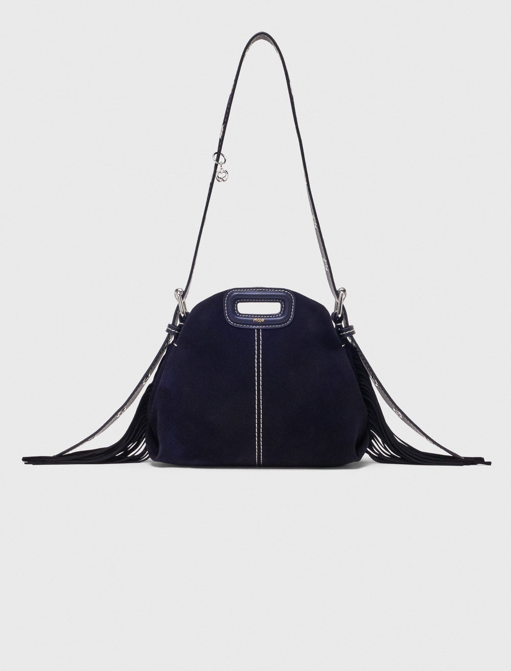 Maje Sale / Topstitched suede mini Miss M bag