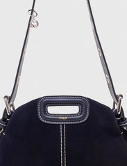 Maje Sale / Topstitched suede mini Miss M bag