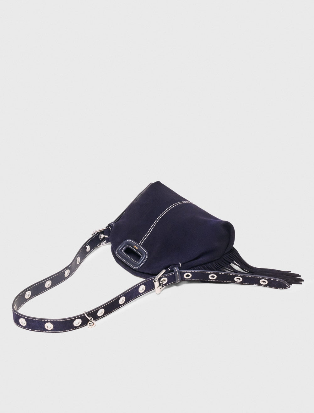 Maje Sale / Topstitched suede mini Miss M bag