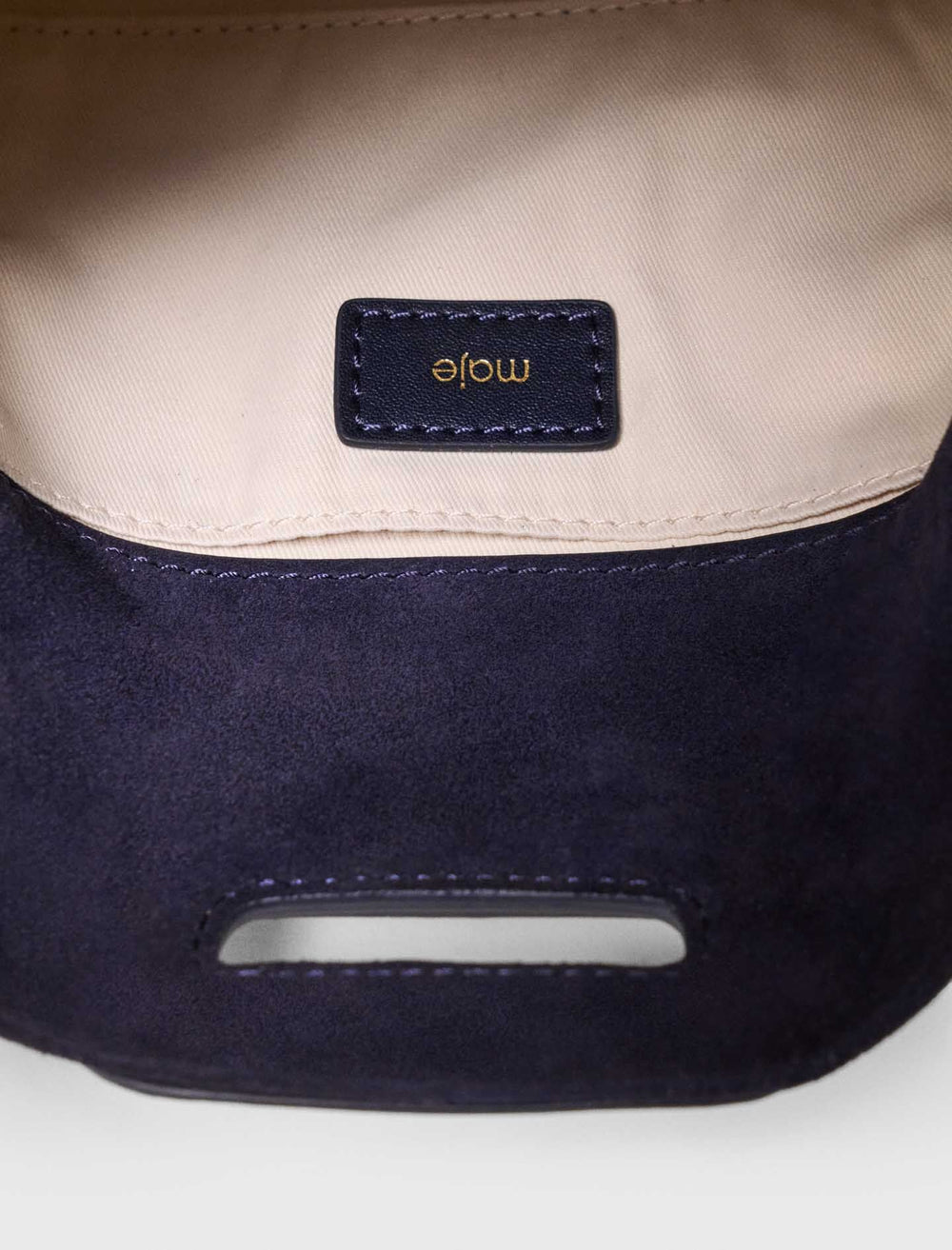 Maje Sale / Topstitched suede mini Miss M bag