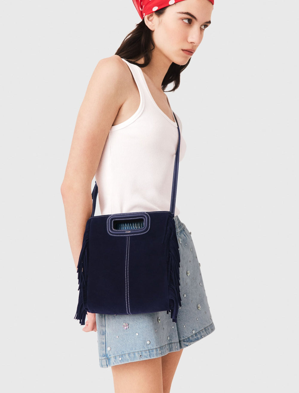 Maje On Sale / Topstitched suede M bag