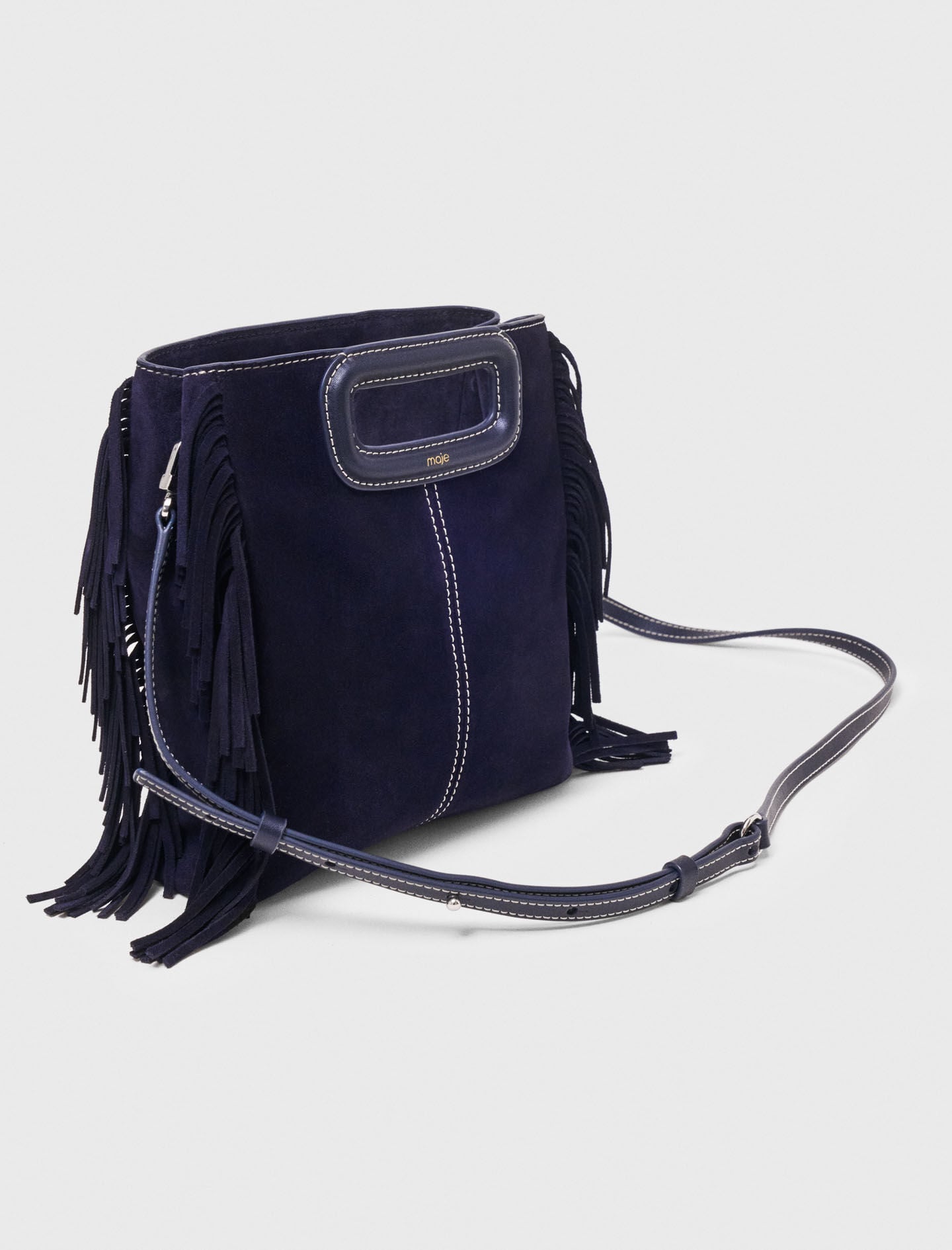 Maje On Sale / Topstitched suede M bag