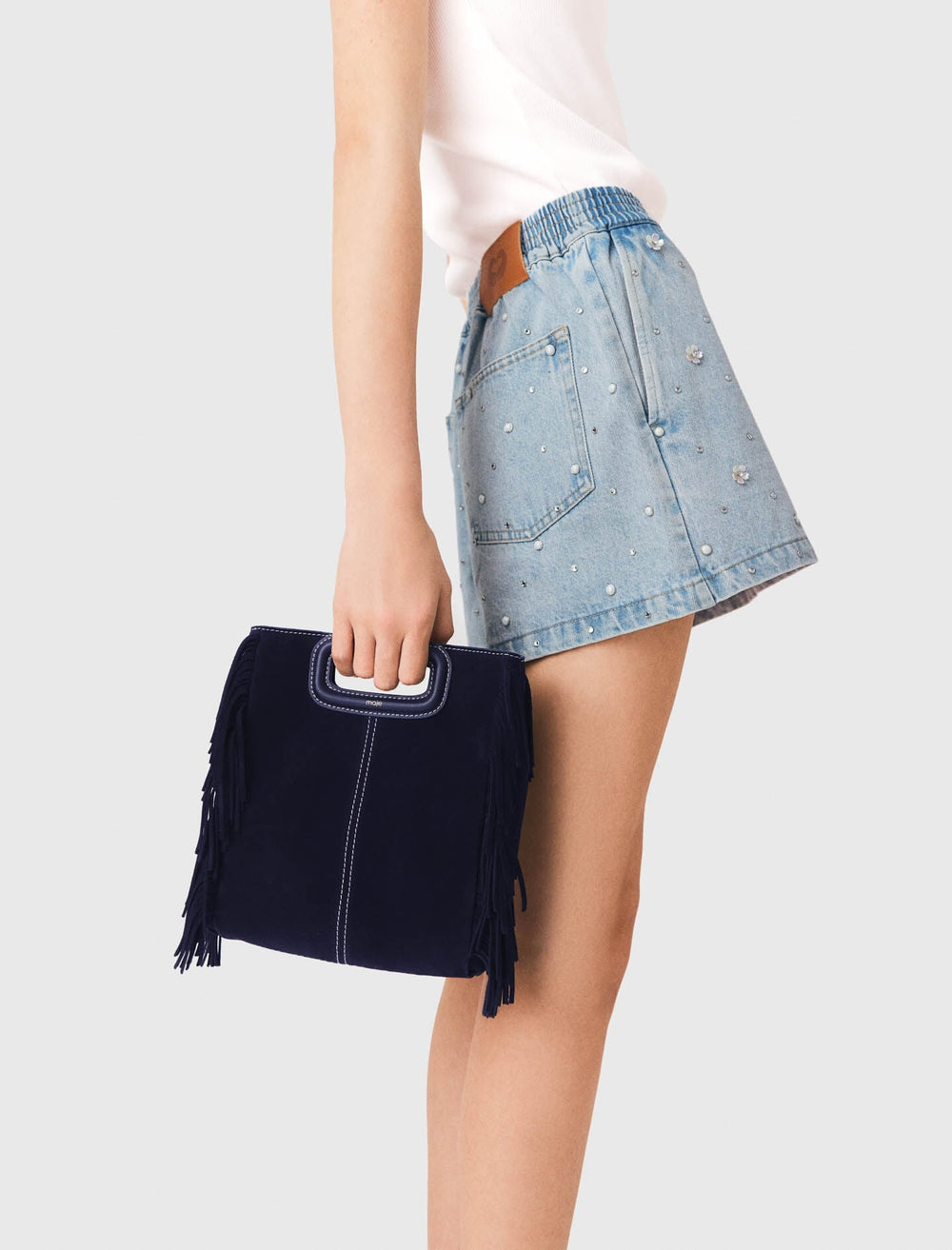 Maje On Sale / Topstitched suede M bag