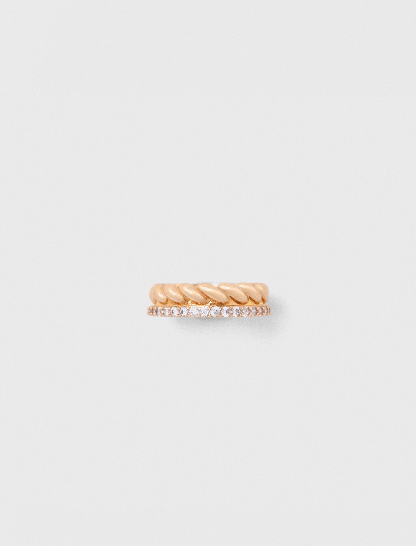 Maje New / Twisted gold rhinestone ring