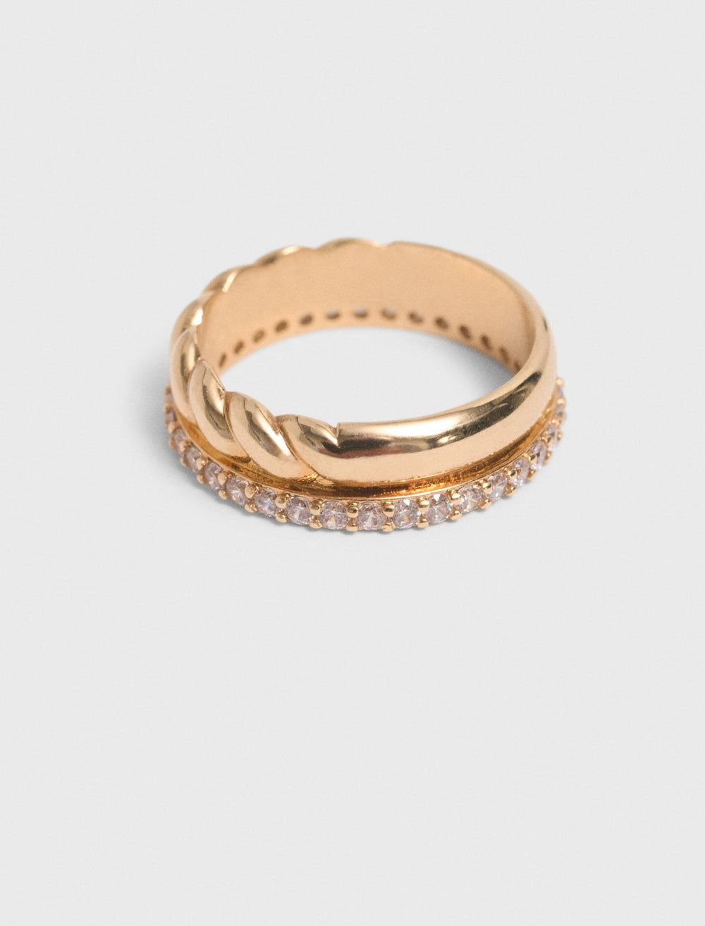 Maje New / Twisted gold rhinestone ring
