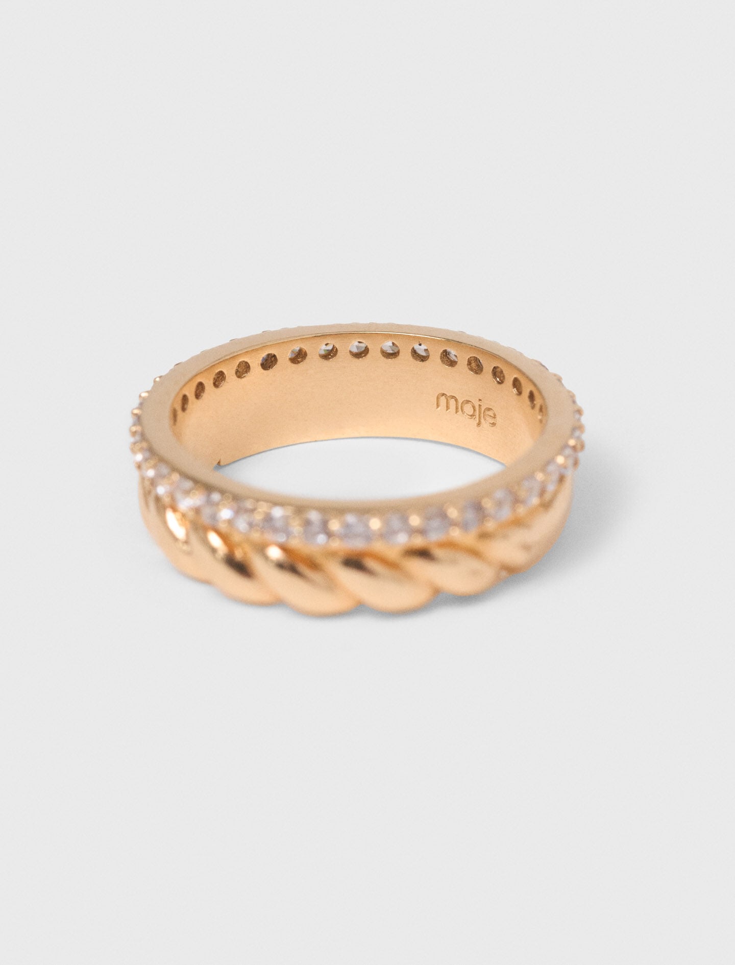 Maje New / Twisted gold rhinestone ring