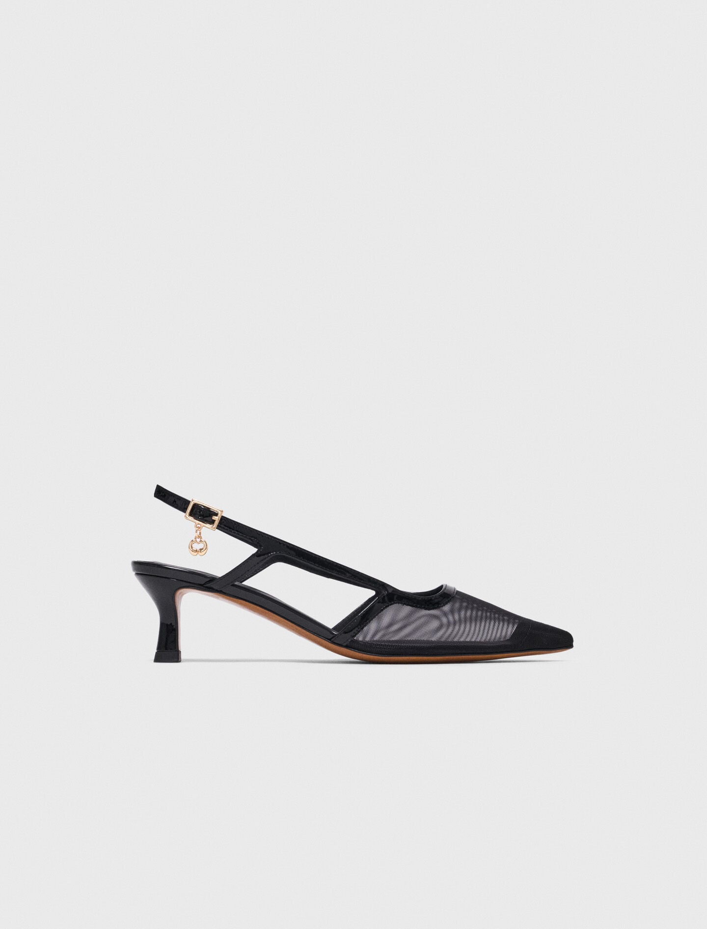 Maje Discount / Leather and mesh slingbacks